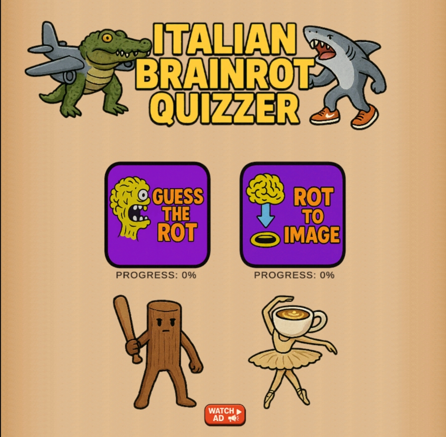 Italian Brainrot Quiz gameplay